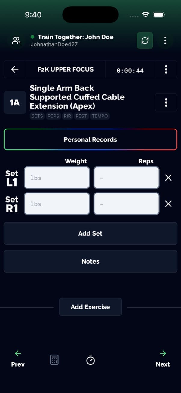 Train together - client view