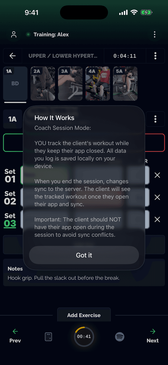 Trening offline z automatyczną synchronizacją