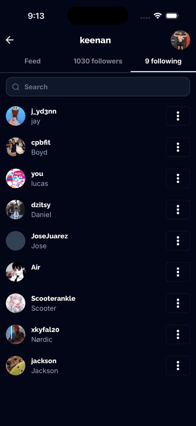 Following friends and building your network
