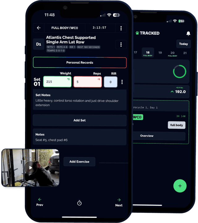 Aplikacja mobilna Tracked, z której korzystają sportowcy do trenowania i logowania treningów