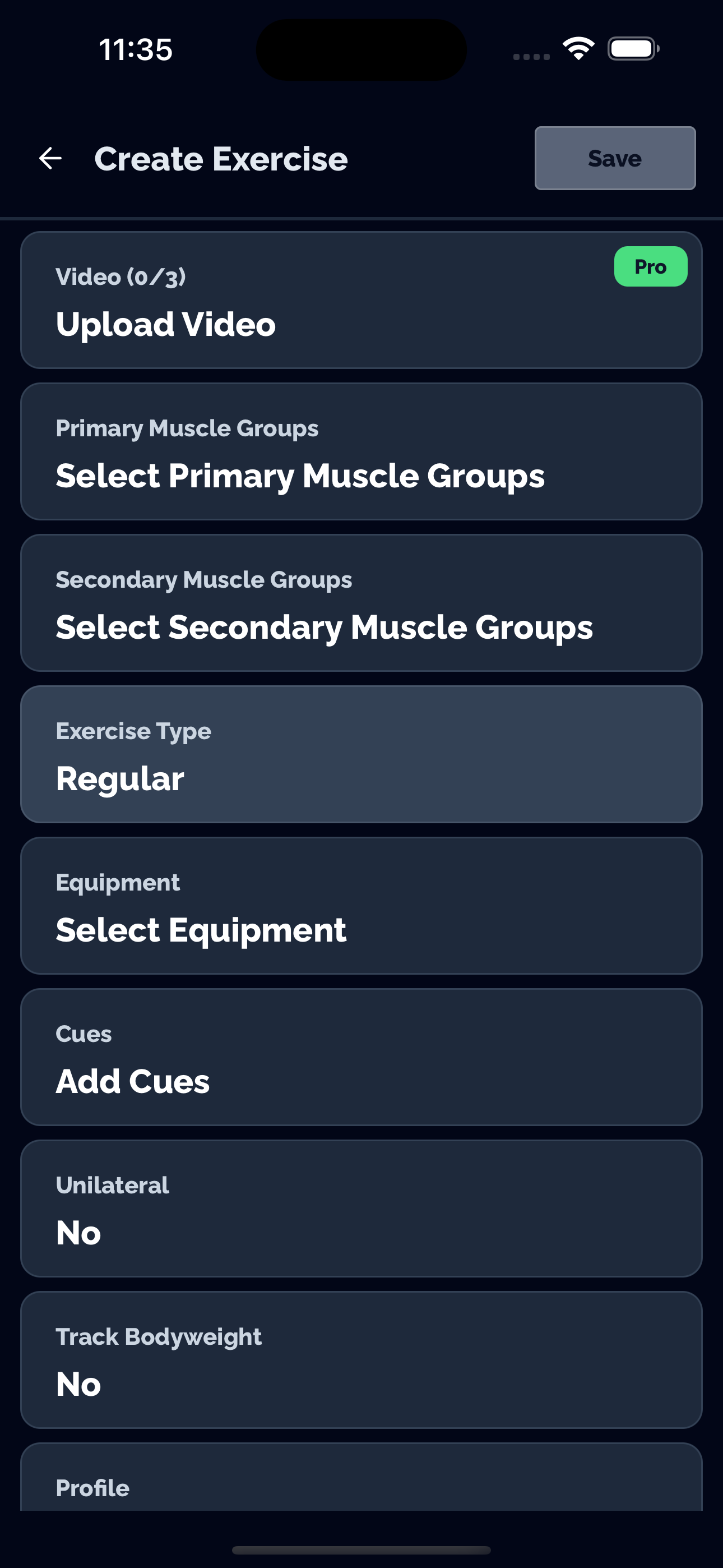 Criar exercícios isométricos em apps de acompanhamento